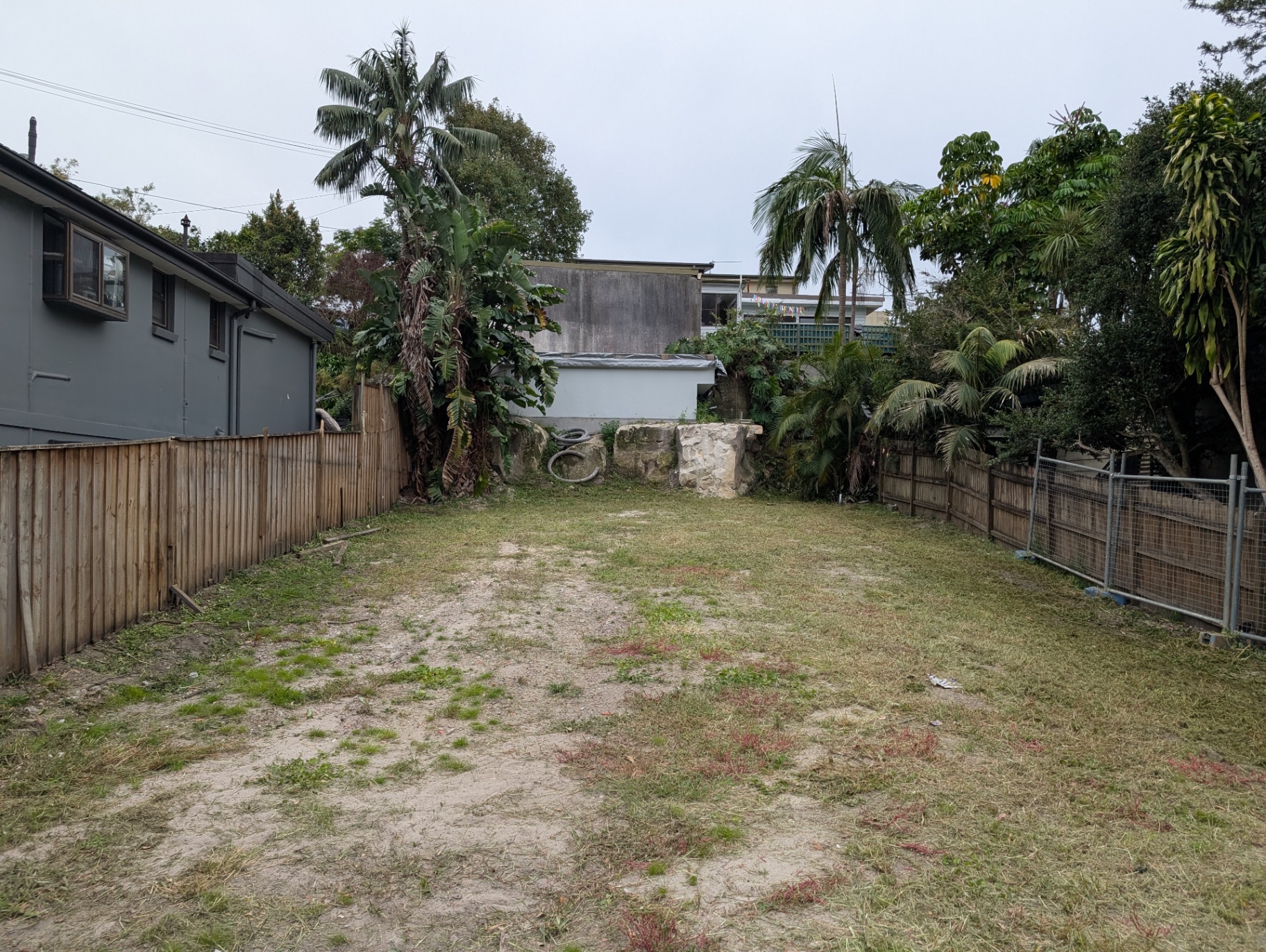 Same backyard cleared and levelled after Waterhouse Landscapes